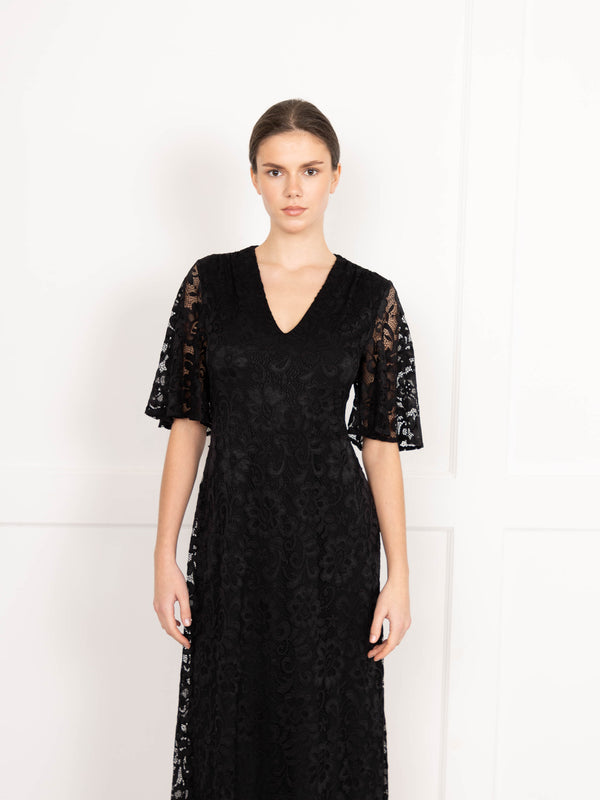 Flounce London Flounce London Lace Short Sleeve Maxi Dress