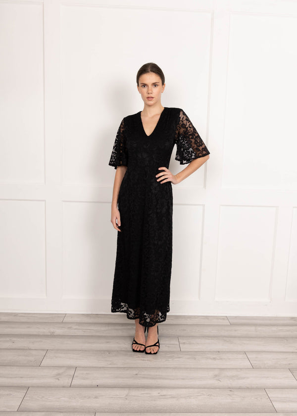 flounce london Flounce London Lace Short Sleeve Maxi Dress