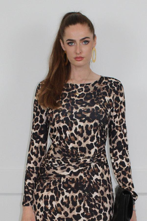 Flounce London Leopard Jersey Maxi Dress