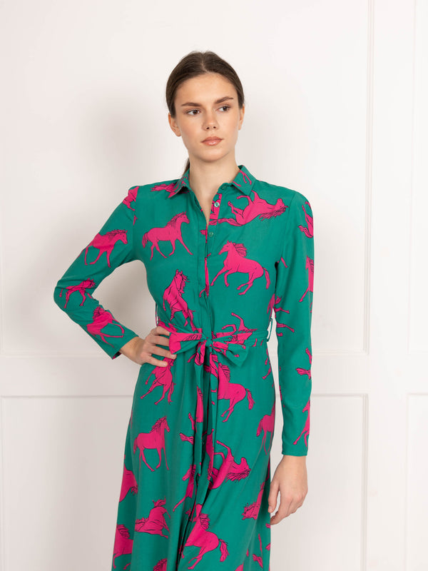 Flounce London Flounce London Midi Dress With Horse Print
