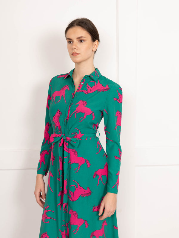 Flounce London Flounce London Midi Dress With Horse Print