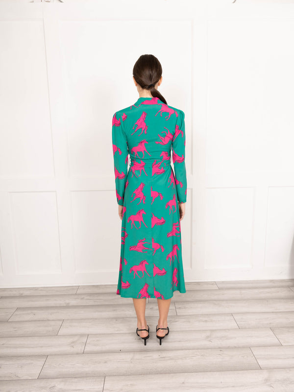 Flounce London Flounce London Midi Dress With Horse Print