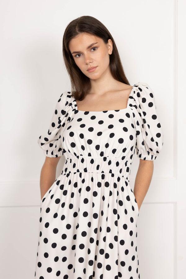 Flounce London Flounce London Polka Dot Print Midaxi