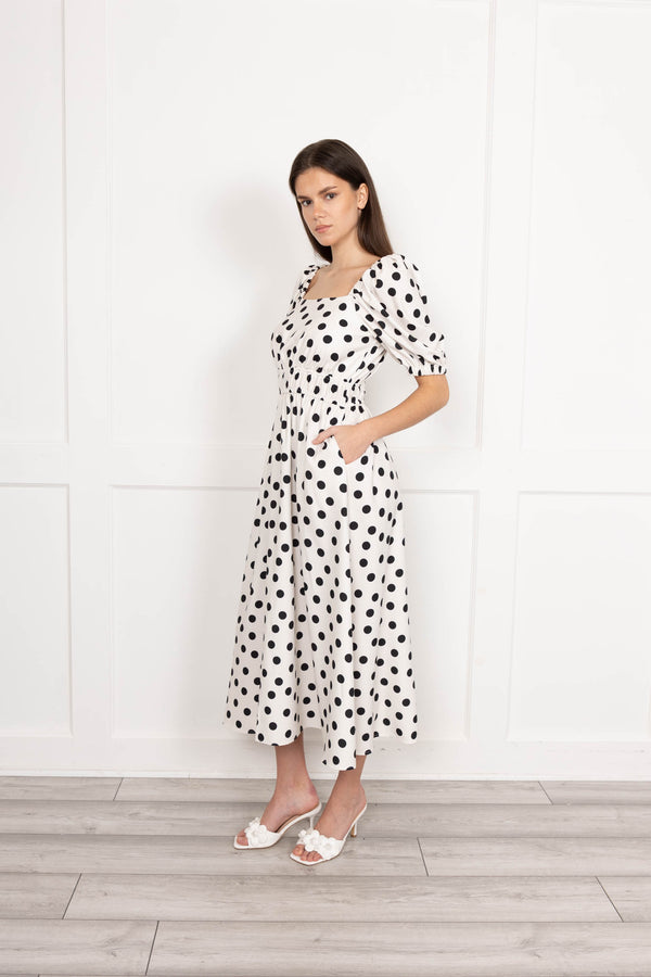 Flounce London Flounce London Polka Dot Print Midaxi