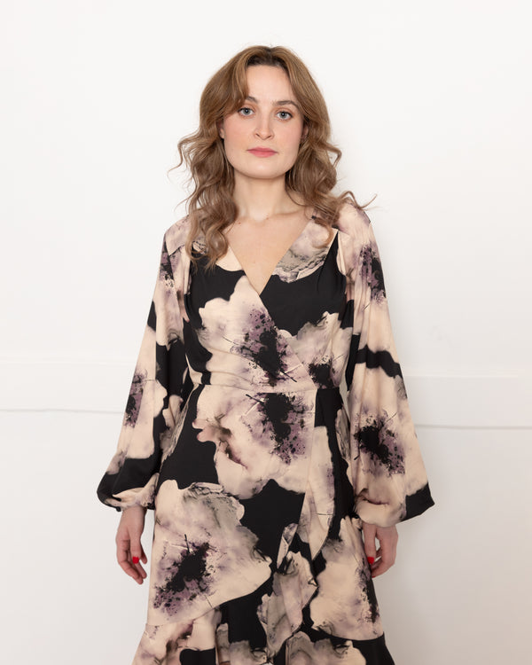 Flounce London Printed Woven Crepe Mini Dress