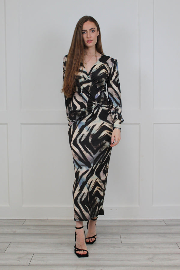 flounce london Flounce London Printed Zebra Jersey Maxi Dress