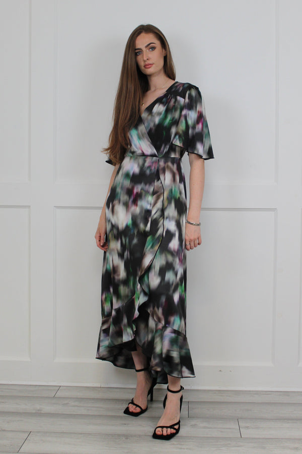Flounce London Flounce London Smudge Printed Midaxi
