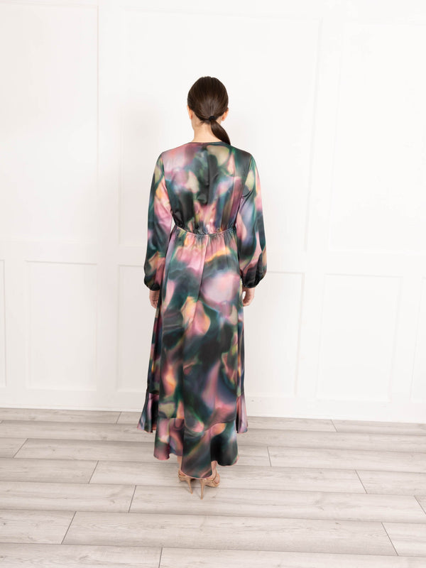 Flounce London Flounce London Swirl Print Wrap Midaxi Dress