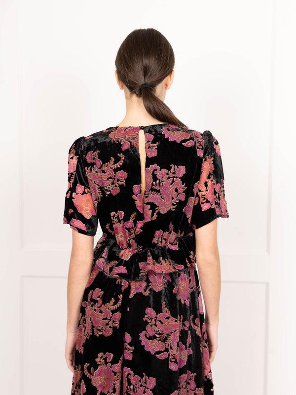 Flounce London Velvet Jacquard Maxi Dress