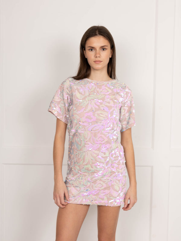 Flounce London Flounce London Velvet Sequin Mini Dress