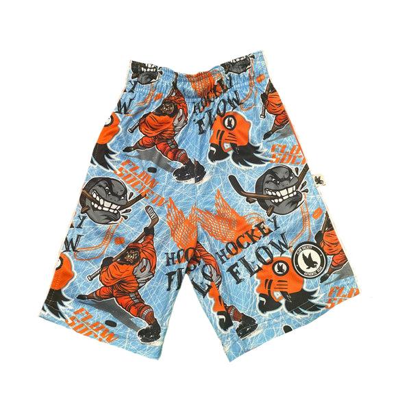 Flow Society Boys Angry Hockey Puck Attack Short Blue