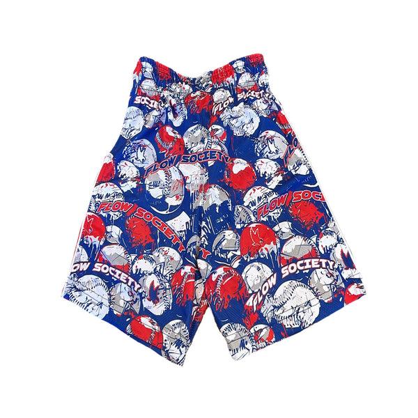 Flow Society Boys Baseball Splatter Short Red White & Blue