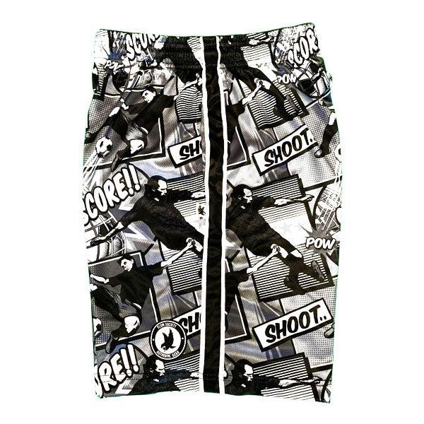 Flow Society Boys Black And Silver Comic Soccer Attack Short Black/Silver