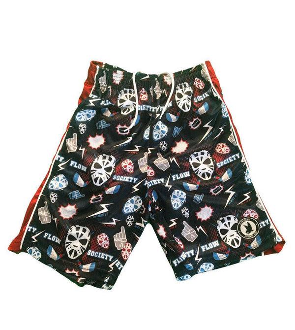 Flow Society Boys Black Hat Trick Attack Shorts Black