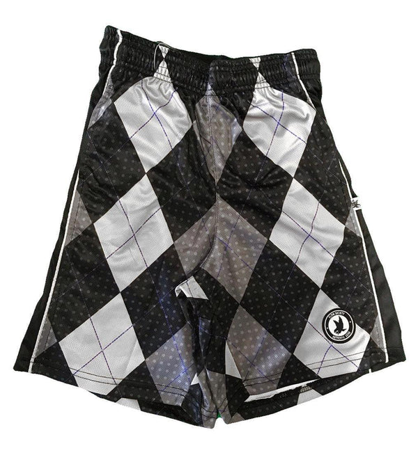 Flow Society Boys Black & Silver Argyle Attack Short Black/Silver