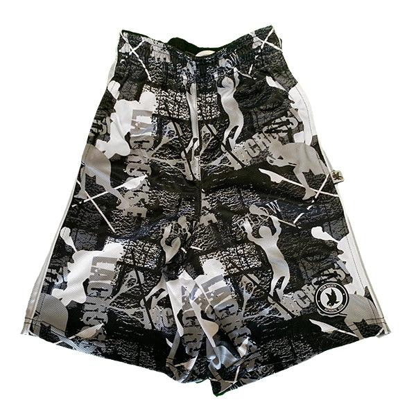 flow society Boys Black & Silver Flow Lax Attack Short Black/Silver