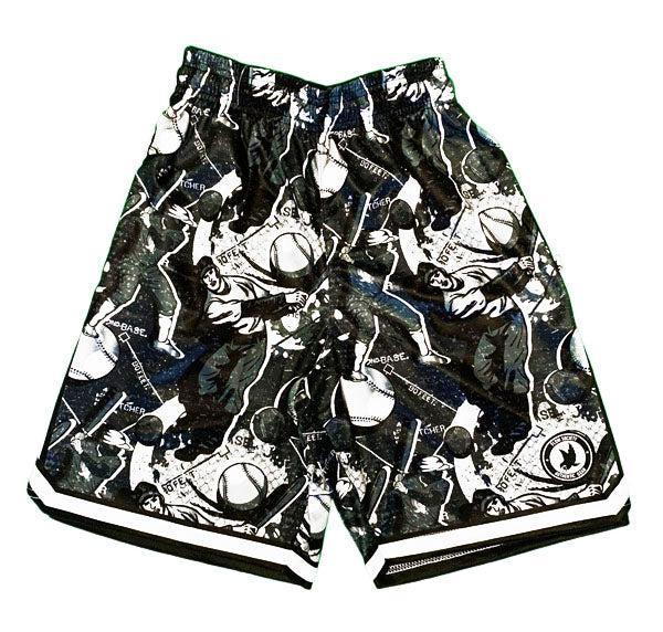 Flow Society Boys Black & Silver Swing Batter Short Black/Silver