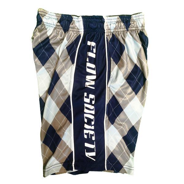 Flow Society Boys Blue & Grey Argyle Attack Short Blue/Grey