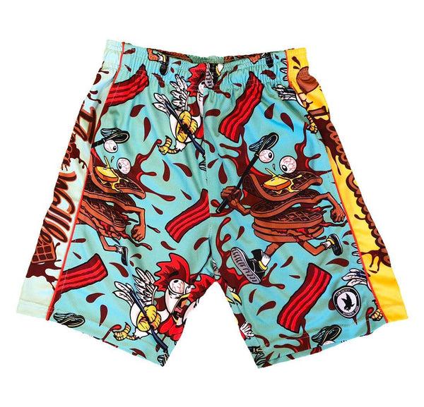 flow society Boys Chicken & Waffles Attack Shorts Blue