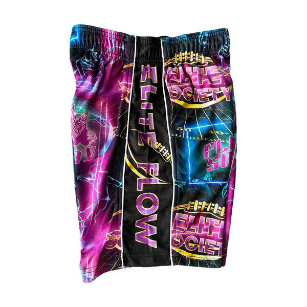 Flow Society Boys Elite Football Short Black/Neon Purple