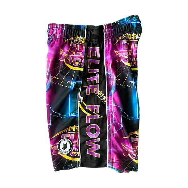 Flow Society Boys Elite Football Short Black/Neon Purple