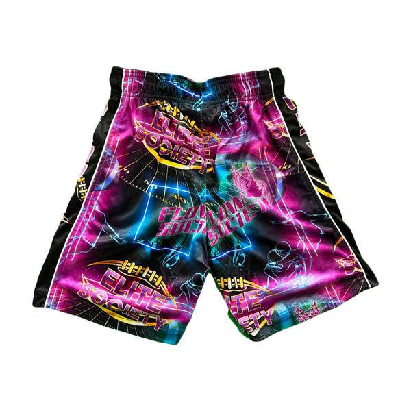 Flow Society Boys Elite Football Short Black/Neon Purple