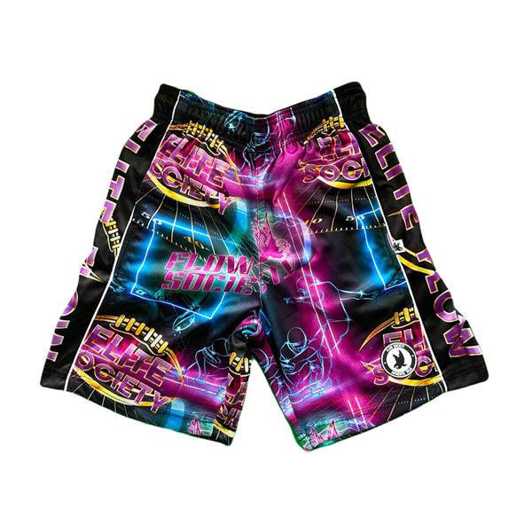 flow society Boys Elite Football Short Black/Neon Purple