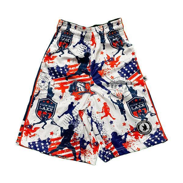 Flow Society Boys Flow Laxx USA Short White/Red/Blue