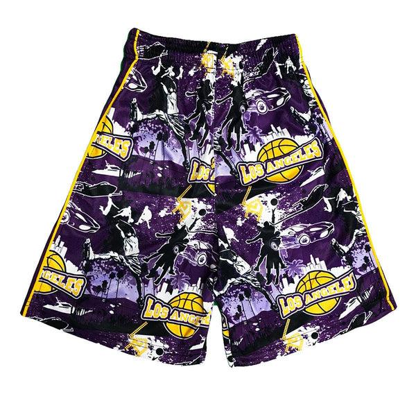 Flow Society Boys LA Basketball Short Purple/Yellow