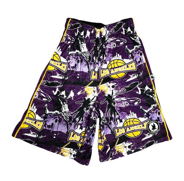 flow society Boys LA Basketball Short Purple/Yellow