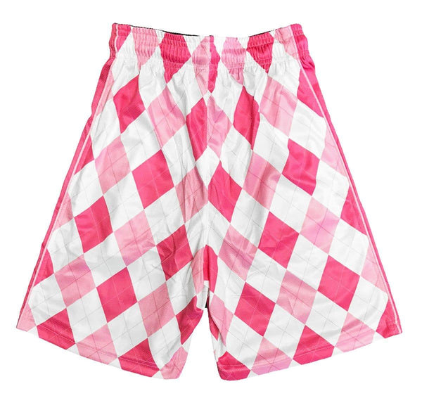Flow Society Boys New Argyle Pink Attack Short Pink/White