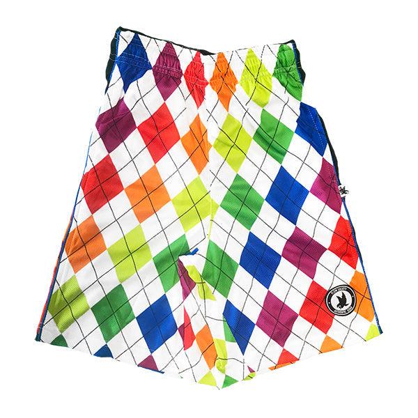 Flow Society Boys New Neon Argyle Short Neon Rainbow