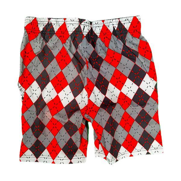 Flow Society Boys Red & Grey Argyle Tennis Short Red/Grey