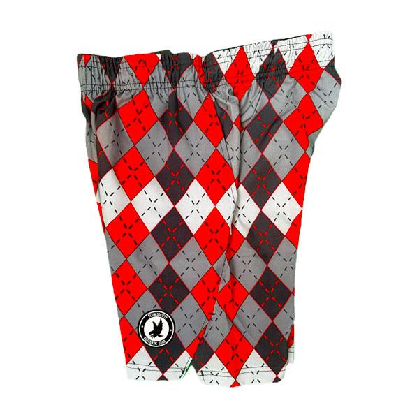 Flow Society Boys Red & Grey Argyle Tennis Short Red/Grey