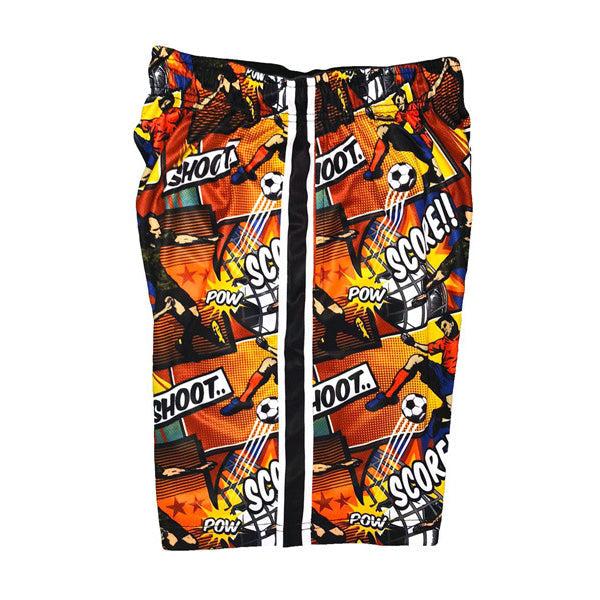 Flow Society Boys Soccer Comic Attack Short Orange/Multi