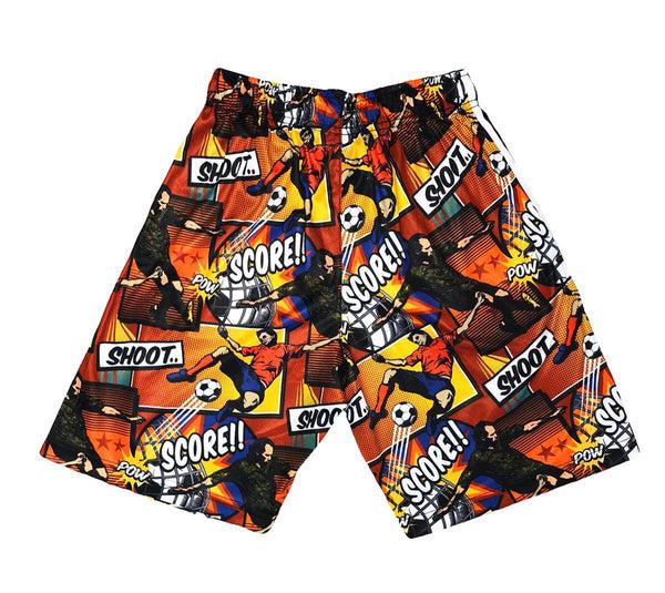 Flow Society Boys Soccer Comic Attack Short Orange/Multi