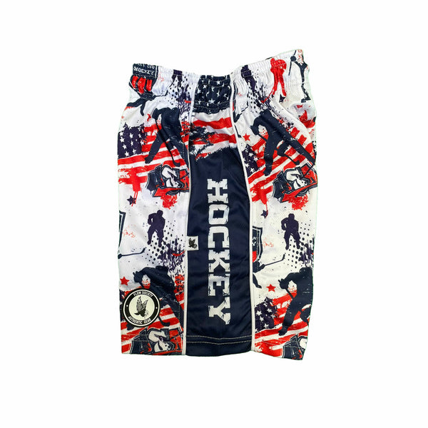 Flow Society Boys Stars & Stripes Hockey Short Red White & Blue