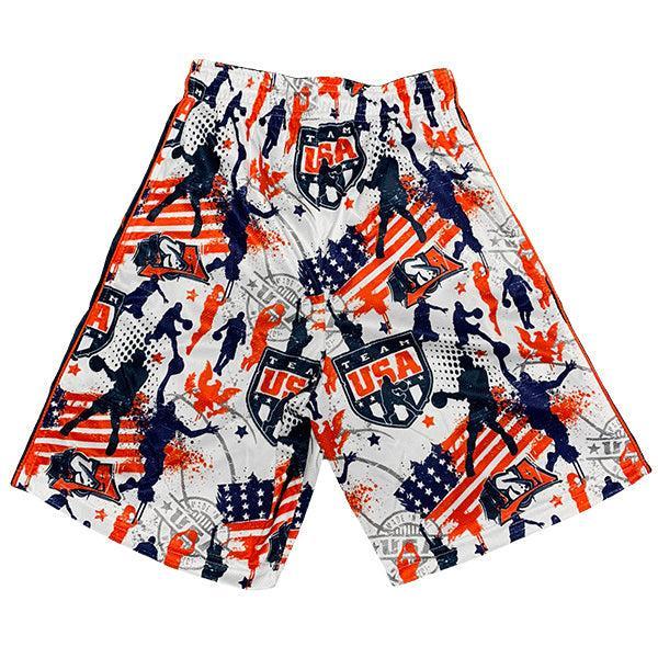 Flow Society Boys Team USA Basketball Short White/Red/Blue