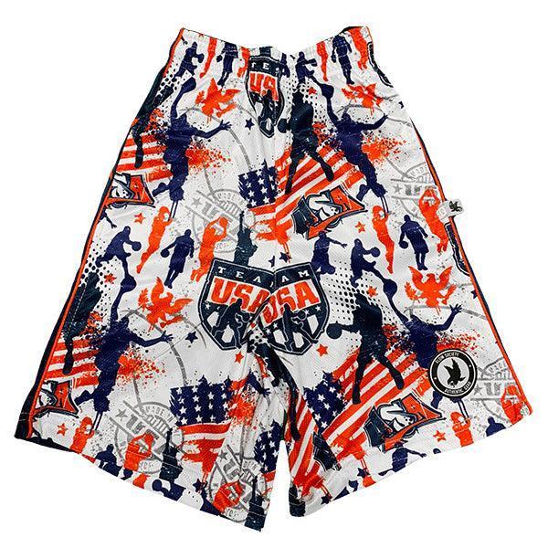 Flow Society Boys Team USA Basketball Short White/Red/Blue
