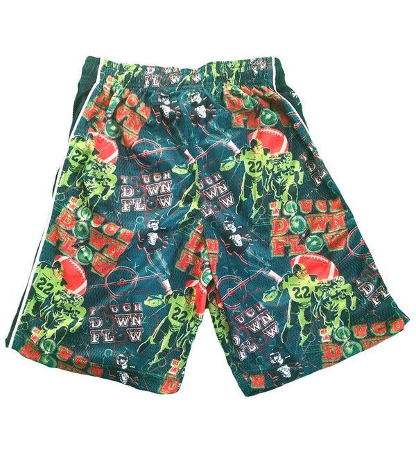Flow Society Boys Touch Down Flow Attack Shorts Green/Blue