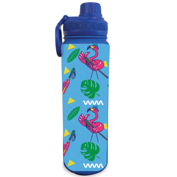 flow society Flamingo Lax 24oz Stainless Steel Water Bottle Blue