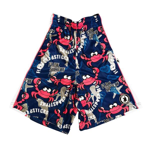 Flow Society Boys Crabstick Attack Shorts Blue