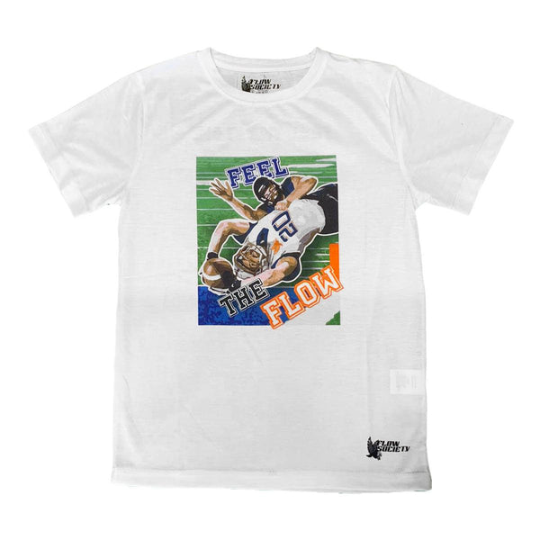 Flow Society Boys Feel The Flow Football Tee White