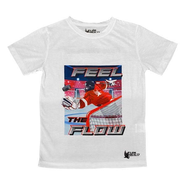 flow society Boys Feel The Flow Hockey Tee White