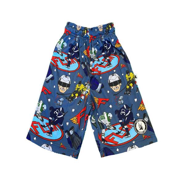 flow society Boys Hip Check Hockey Short Blue/Grey
