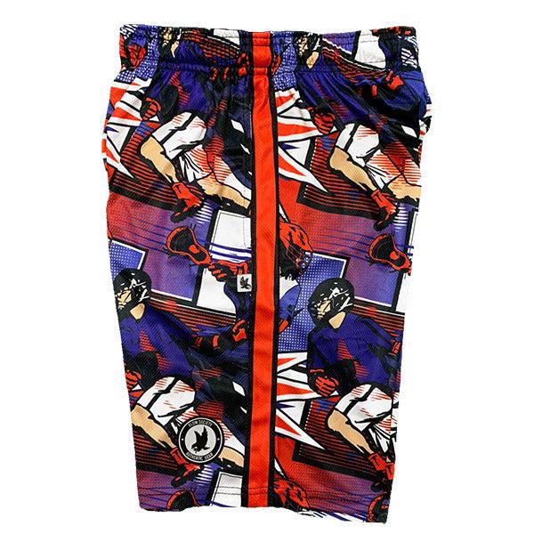Flow Society Boys Lax Comic Attack Short Blue/Red