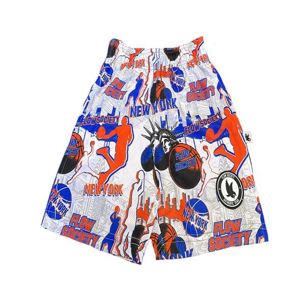 flow society Boys NY Basketball Short White
