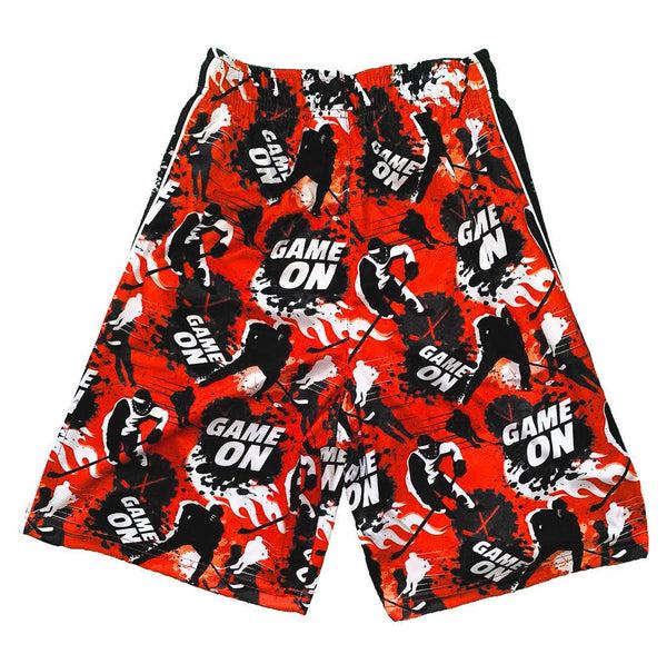 Flow Society Boys Red Game On Flow Shorts Red
