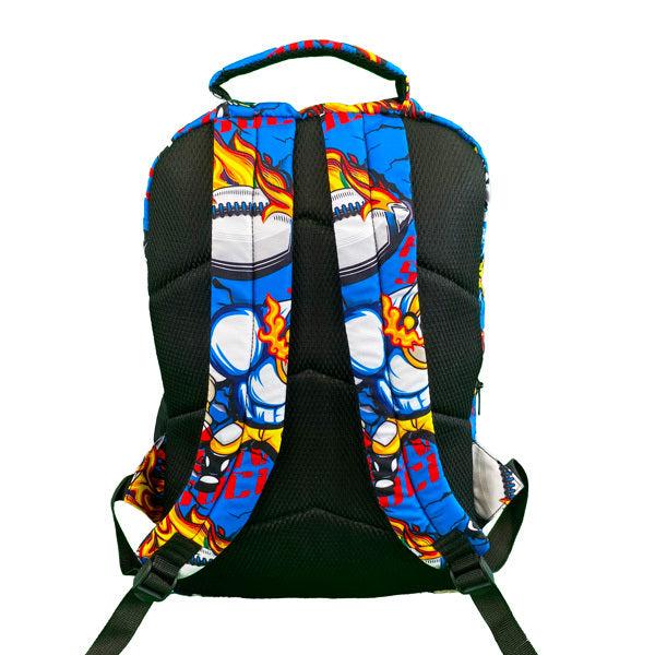 Flow Society Fire Zone Football Backpack Blue