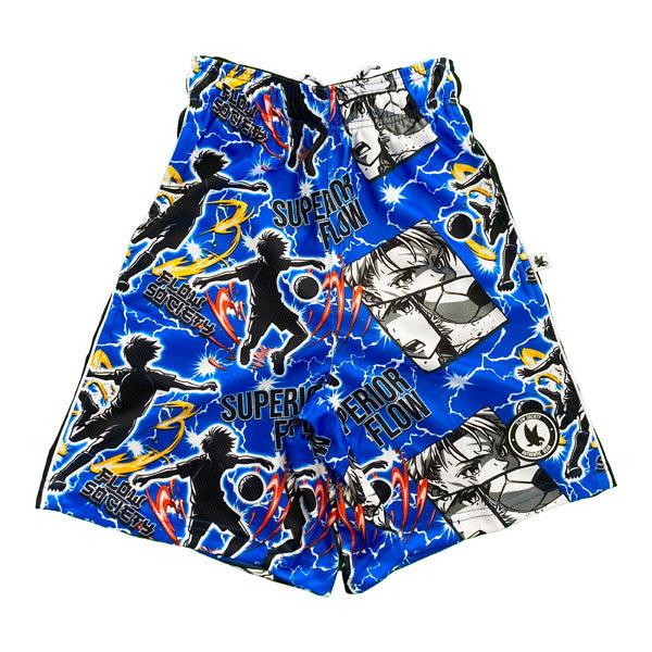 Flow Society Mens Anime Superior Soccer Short Blue